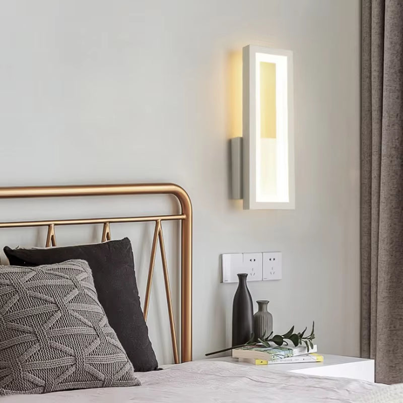 Sleek Modern Minimalist LED Wall Lamps - Stylish Black & White Sconces for Living Room & Bedroom Decor, 16W Aisle Lighting