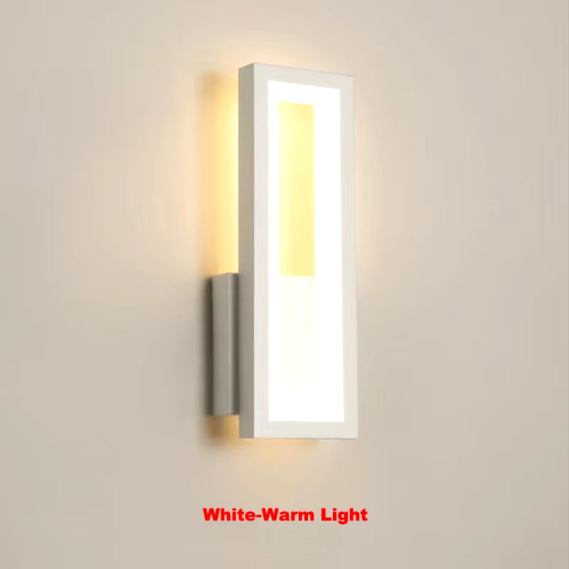 Sleek Modern Minimalist LED Wall Lamps - Stylish Black & White Sconces for Living Room & Bedroom Decor, 16W Aisle Lighting