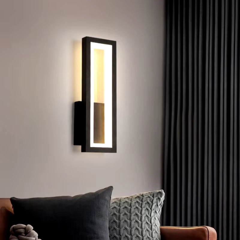 Sleek Modern Minimalist LED Wall Lamps - Stylish Black & White Sconces for Living Room & Bedroom Decor, 16W Aisle Lighting