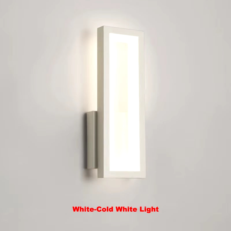 Sleek Modern Minimalist LED Wall Lamps - Stylish Black & White Sconces for Living Room & Bedroom Decor, 16W Aisle Lighting