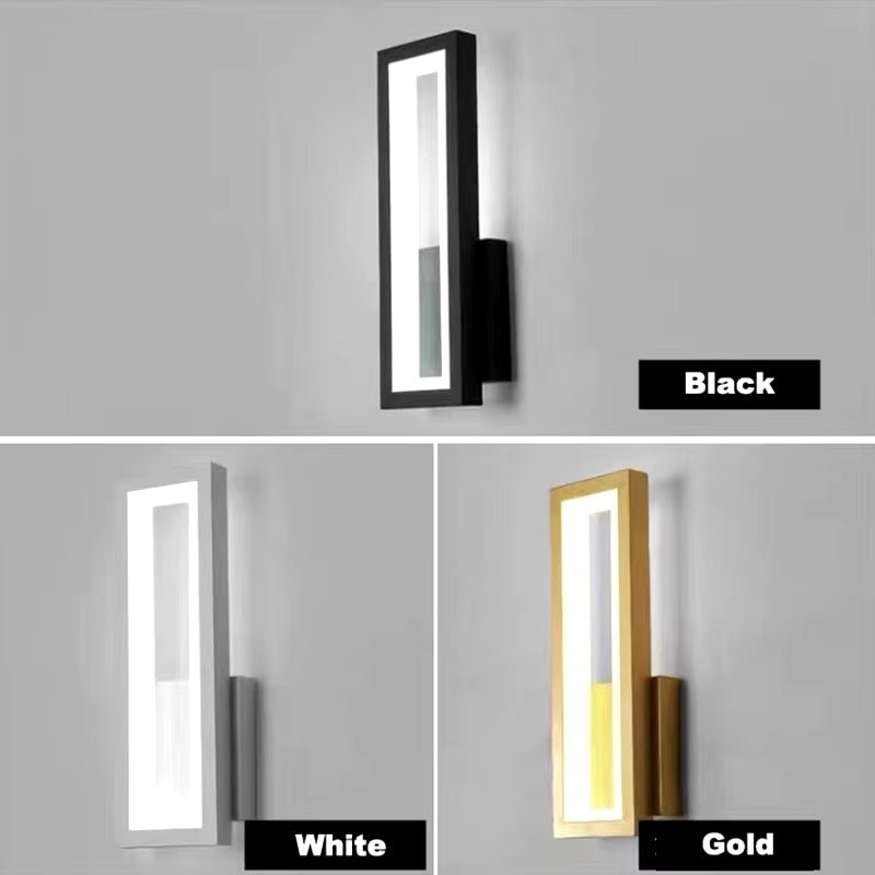 Sleek Modern Minimalist LED Wall Lamps - Stylish Black & White Sconces for Living Room & Bedroom Decor, 16W Aisle Lighting